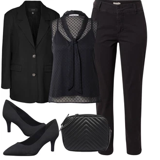 Outfit s Černá Kožená bunda pro muže/Kožená bunda/Boyfriend Sako/Dlouhý Sako/Oversize Sako/Kožená Pánská Bund/Blejzrové Bund VERO MODA "Elegantní letní outfit"