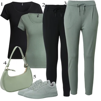 Outfit s Černá Pletený Legín/Bavlněné Legíny/Teplé Legíny/Legíny s Podšívkou/Termo Kalhoty/Tréninková Kalhoty/Kožená bunda/Tregíny Only "Outfit na léto"