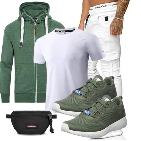 Grün/Dunkelgrün Hoodie Sport Sweatshirt/Ausgefallener Hoodie/Sweatjacke/Strick Hoodie/Kapuzenpullover Yazubi kombinieren