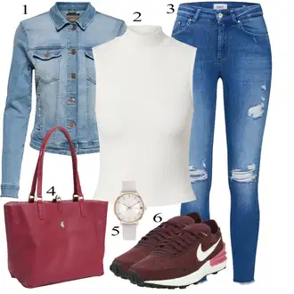 Kombinacije za Oktoberfest moderne sa Plava Hlača Velika Veličina/Tajice Velika Veličina Only "Outfit za ljeto"Look: Francuske, 90-ich, moderne, Rap, Besprijekorno, Stil