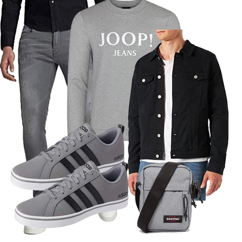 Schwarz/Creme/Dunkelblau Vintage Jacke/Shirtjacke/Kurze Jeansjacke/Cordjacke Jack & Jones kombinieren