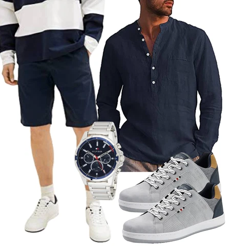 DunkelBlau/Blau Chino Shorts/Bermuda/Baggy Short/Sweatshorts/Kurze Hose/Musselin Shorts/Cargo Short Tom Tailor kombinieren