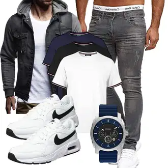 Party Outfits mit Schwarz Unkategorisiert Leif Nelson, Schwarz Unkategorisiert COMEOR, Schwarz Unkategorisiert Fossil "Freizeit OUtfit"