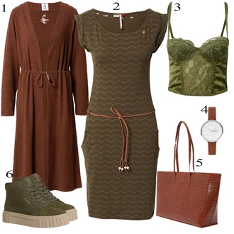 outfit mit Rdeča Obleka velike velikosti Ragwear "poletni videz"