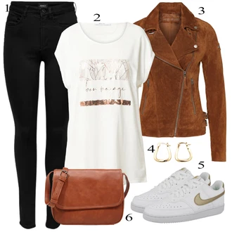 outfit mit Črna/Temno modra Pletena Pajkica/Pajkice z Razporkom/Neprosojna Pajkica/Usnjena Jakna/Oblikovana Pajkica/Tople Pajkice/Športna Pajkica/Podložena Pajkica/Baumwoll Pajkica Only "poletna obleka"
