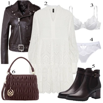 Outfit s Krémová/Bílá Košilové šaty/Pletené Šaty/Svetrové Šaty/Zimní Pletené Šaty/Šaty S Kosticí/Halenkové Šaty/Pouzdrové Šaty S Dlouhým Rukávem/Háčkované Šaty/Zimní šaty s dlouhým rukávem/Krajkové Šaty/Tunikové šaty yas "Outfit na podzim"