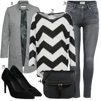 Kůže Outfit s Černá Lodička s vysokým nártem/Pohodlná lodička/Bota Na Podpatku/Lodička na Vysokém Podpatku About You "Outfit na podzim"