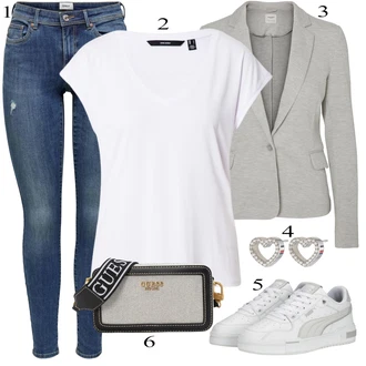 Outfit s Šedá/Bílá/Stříbrný/Světle šedá Bota na vzpírání/Tréninková bota/Gymnastická bota/Bota na fitness/Tenisová bota/Bota na házenou/Indoorová bota Puma "Outfit na podzim"