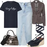 Podzimní outfity s džínovými sukněmi image