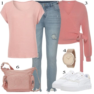 Skládací Outfit s Zlatý/Růžová Řetízkové hodinky Calvin Klein "Outfit na podzim"