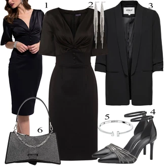 Outfit s Černá/Šedá/Červená Občanské šaty/Business Šaty/Kancelářské šaty/Společenské šaty pro hosta hotsquash "Outfit na podzim"