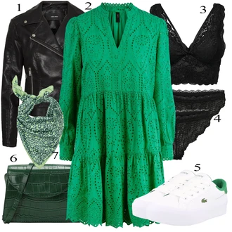 Dlouhé Outfit s Zelená/Neonové barvy/Tyrkysový/Tmavě zelená Háčkované Šaty/Pletené Šaty/Šaty Niki/Svetrové Šaty/Halenkové Šaty/Zimní Pletené Šaty/Šaty S Kosticí/Šaty na Podzim/Zimní šaty s dlouhým rukávem/Tunikové šaty yas "Outfit na podzim"
