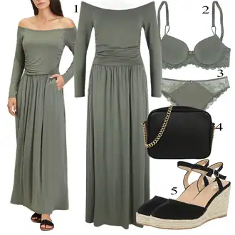 Outfity pro křest Mom Jaro s Světle zelená/Zelená/Tmavě zelená Žerzejové Šaty/Maxi Šaty/Zimní šaty s dlouhým rukávem/Šaty s dlouhým rukávem/Dlouhé pletené šaty/Dlouhé Šaty Lascana "Outfit na podzim"Look: Elegantní, Středověk, Mom, Old Money, Příliš oblečený, Nadrozměrné, Slavnostní