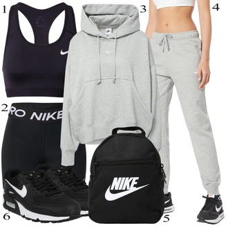 Športne Outfiti mit Črna Nike, Črna Nike "poletni videz"