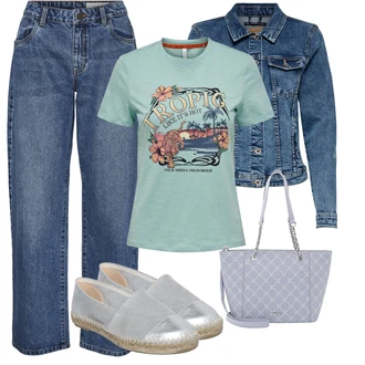 Kůže Outfit s Šedá/Stříbrný Espadrille pantofle/Espadrilka Espadrij L´originale "Letní květiny"