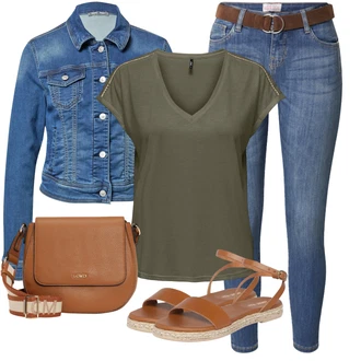 Cool Outfit s Modrá/Světle modrá Krátké Džínové Bundičky/Džínové Bund LTB "Letní květiny"Look: 90tá léta, Cool, Moderní, Mom, Krásný, Univerzitní, Western