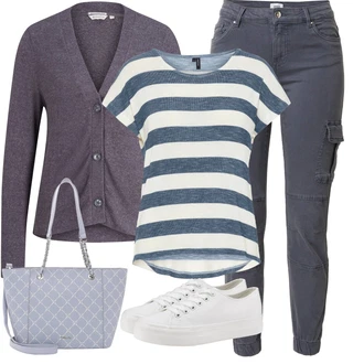 Outfity pro sport Plnější Postavou s Šedá/Fialová/Růžová Halenka Móda Pro Plnoštíhlou Tom Tailor "Letní květiny"