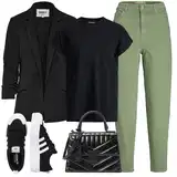 Zelené uvolněné džíny outfity image