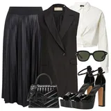 Černé Plisované Sukně   Outfity image