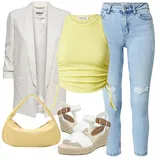 Černá Denim Saka a Blejzry Outfity image