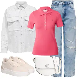 Outfit s Šedá/Bílá/Žlutá/Krémová Letní Bund/Cargo bunda/Blůzová Bunda/Jacquard Bund/Udržitelná bunda/Ažurová pletená bunda/Reflexní Bund/Košilová bunda Only "Letní oblečení"