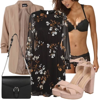 Outfit s Černá/Tmavě šedá/Růžová Spodní Kalhotky/Klasické Kalhotky/Průhledná kalhotka/Kalhotky/Slip S Nízkým Pasem/Tanga/Průsvitná kalhotka/Brazilské Kalhotky Lascana "Letní večerní outfit"