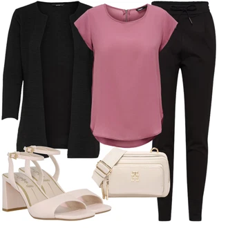 Outfit s Černá Pletenina veľkej veľkosti/Kabát/Tunika Only "Letní večerní outfit"