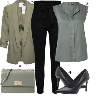 Poslovni Outfiti Polnejša mit Zelena/Temno zelena/Turkizna Bluza velika velikost/Tunika Only "poletni videz"