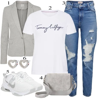 Outfity pro práci s Modrá/Světle modrá Boyfriend Džínové kalhoty/Girlfriend Džíny/Džíny s Dírou/Kožené bundy Only "Oblečení do kanceláře"