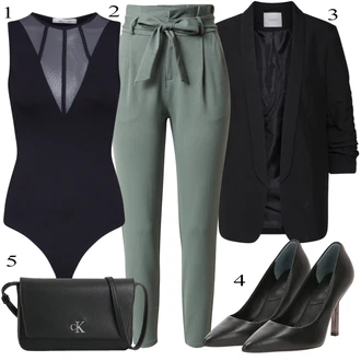 Vysoké Podpatky Outfit s Hnědá/Bílá/Světle modrá/Černá/Zelená Nezařazené Guess "Business Casual"