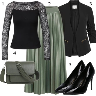 outfit mit Črna/Roza/Bela Majica & Top/Srajca & majica velike velikosti/Bluza in Tunika/Bluza velika velikost/Pletene velika velikost About You "Poletna oblačila"