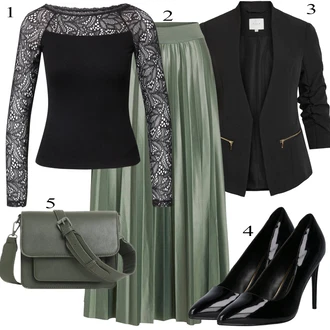 outfit mit Črna/Roza/Bela Majica & Top/Srajca & majica velike velikosti/Bluza in Tunika/Bluza velika velikost/Pletene velika velikost About You "poletna obleka"
