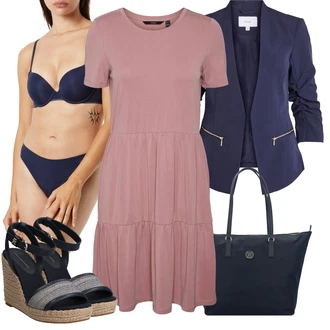 Outfity pro 18. narozeniny Host s Tmavě modrá/Modrá Průsvitná kalhotka/Brazilské Kalhotky/Tanga/Spodní kalhotky/Klasické kalhotky ESPRIT, Tmavě modrá/Světle modrá Nezařazené Vila, Růžová/Fialová Žerzejové Šaty/Plisované Šaty/Šaty S Kosticí/Pouzdrové Šaty/Tričkové šaty VERO MODA "Módní letní vzhled"