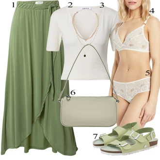 outfit mit Bež Pull&Bear "poletni videz"