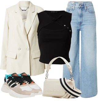 Outfity pro léto s Světle modrá Džín s Širokou Nohavicí/Dad Džíny/Vintage džíny/Džíny Culottes/Zkrácené Džíny levi's ® "Outfit na léto"