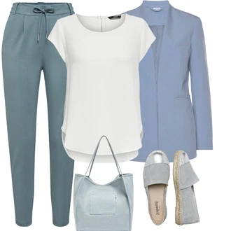 Kůže Outfit s Šedá/Stříbrný Espadrille pantofle Espadrij L´originale "Outfit na léto"