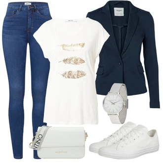Trendový Outfit s Bílá/Krémová/Hnědá Úzká Teniska/Nízká Teniska/Kožené Tenisky/Plátěná Teniska Converse "Outfit na léto"Look: Bezešvé, Unisex, Klasické, Glamourové, Nadrozměrné, Skater, Sportovní, Ležérní, Trendový, Elegantní, Chytrý příležitostný
