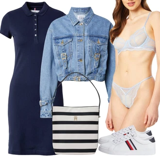Polo-límec Outfit s Tmavě modrá Polo Šat Tommy Hilfiger "Outfit na léto"