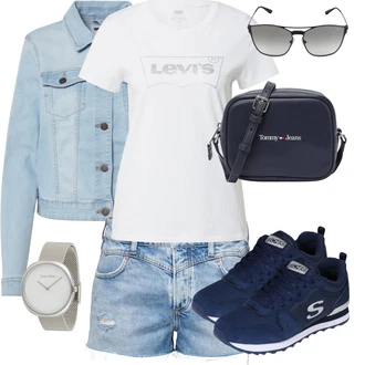 Outfity pro léto s Světle modrá/Hnědá Boyfriend Džínové kalhoty/Džíny s Dírou/Kožené bundy/Navlékací džíny/Džíny s Rozparkem/Džíny Culottes Only "Outfit na léto"