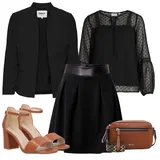 Černé Krátké Šifonové Halenky Outfity image