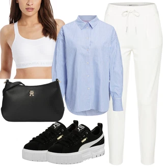 Outfit s Bílá Sportovní podprsenka/Dámská korzetová sportovní podprsenka/Podprsenka S Vysokým Dekoltem/Odlehčovací podprsenka/Měkká podprsenka/Tričková Podprsenka/Top & košilka/Bezdrátová podprsenka Under Armour "Outfit na léto"