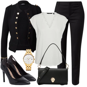 Outfit s Tmavě modrá Dvojřadový Sako/Blejzrové Bund/Blůzové Sako/Kožená bunda/Pletený Sako/Krátké Sako/Lidové Sako Only "Outfit na léto"