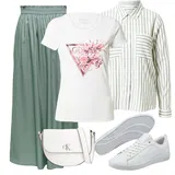 Outfity s bílou skater sukní image