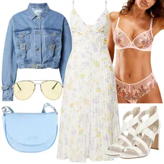 Outfit s Růžová/Lilové barvy/Fialová Pánské boty ve velikosti 11/Podprsenka s výstřihem push-up/Push-Up Podprsenka/Kojící podprsenka/Průsvitná podprsenka a podprsenka s kosticí/Zmenšující Podprsenek/Trojúhelníkový Podprsenek/Měkká podprsenka/Odlehčovací podprsenka/Podprsenka s kosticemi Lascana "Outfit na léto"