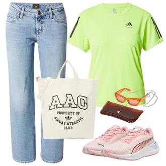 Outfit s Oranžová/Červená Sluneční Brýle/Brýle About You "Outfit na léto"