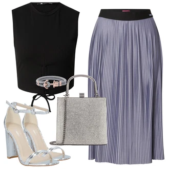 Outfity na Nový rok s Šedá/Modrá Móda Pro Plnoštíhlou/Sukně "Outfit na léto"