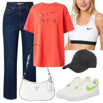 90tá léta Outfit s Tmavě modrá/Modrá/Světle modrá/Lilové barvy Džíny s Rozparkem/Formální Košile/Girlfriend Džíny/Zkrácené Džíny/Dad Džíny/Sportovní boty/Džíny Regular Fit/Zimní bunda/Vintage džíny/Pánské tričko/Mom Jean/High Waist Džínové Kalhoty/Dámské Džíny s Délkou 7/8/Rovná Džína levi's ® "Outfit na léto"Look: 90tá léta, Cool, Old Money