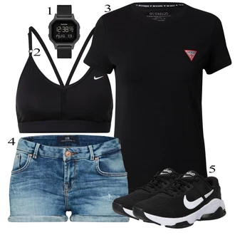outfit mit Rdeča/Temno rdeča/Rjava/Škrlatna Kratke hlače velike velikosti LTB "poletni videz"