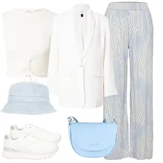 Outfit s Modrá/Světle modrá Pokrývka hlavy/Kšiltovka Flexfit "Outfit na léto"
