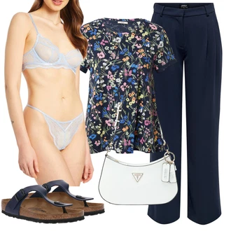 Outfit s Modrá/Světle modrá Pánské boty ve velikosti 11/Průsvitná podprsenka a podprsenka s kosticí/Podprsenka Balconette/Měkká podprsenka/Podprsenka s kosticemi/Bralette/Kožené bundy pro muže/Podprsenka Bez Kostic/Prsatější střih podprsenky/Zmenšující Podprsenek/Krajková podprsenka HUNKEMÖLLER "Outfit na léto"